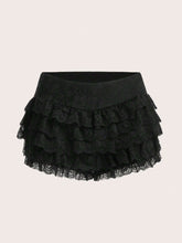 ICON Contrast Lace Ruffle Trim Shorts
